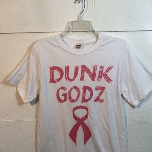 Dunk Godz T-Shirt, Breast Cancer Awareness, Graphic Tee, White, Basketball - Picture 2 of 9